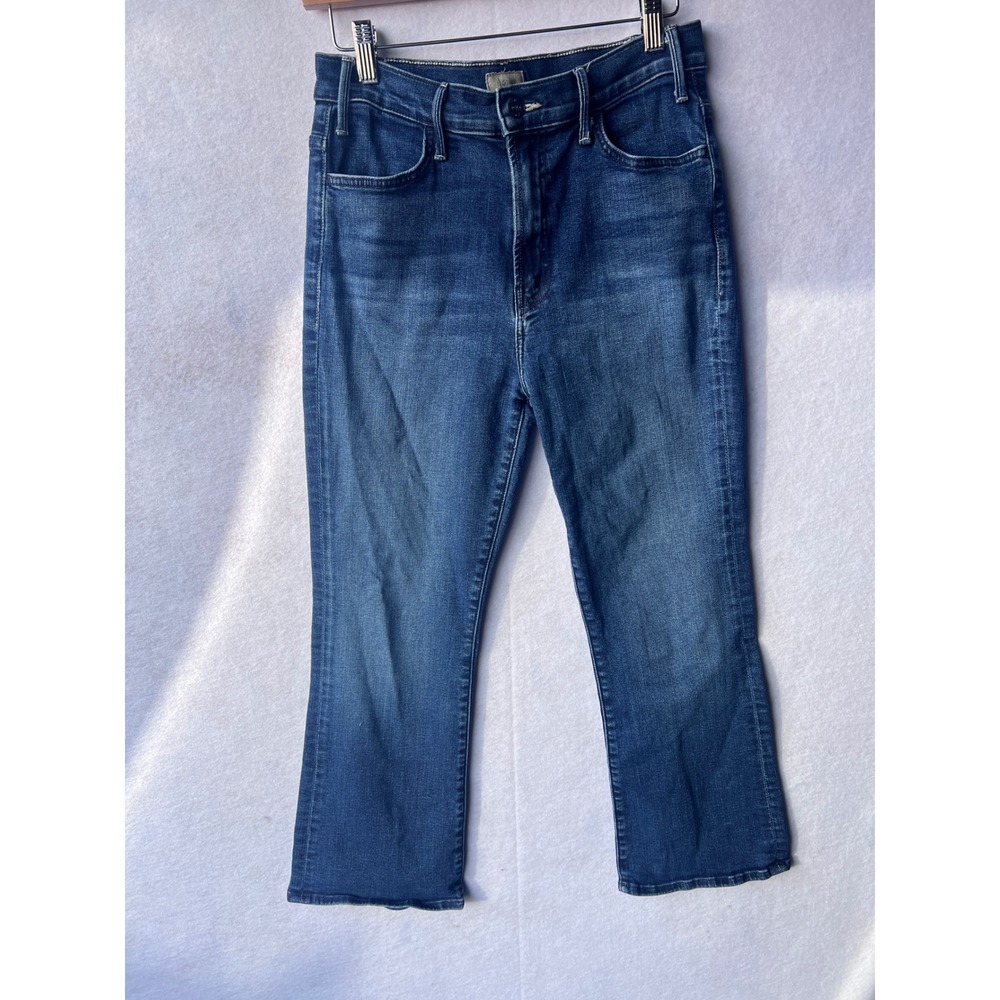 Mother High Waisted Cropped Flare Jeans Dark Wash Size 29